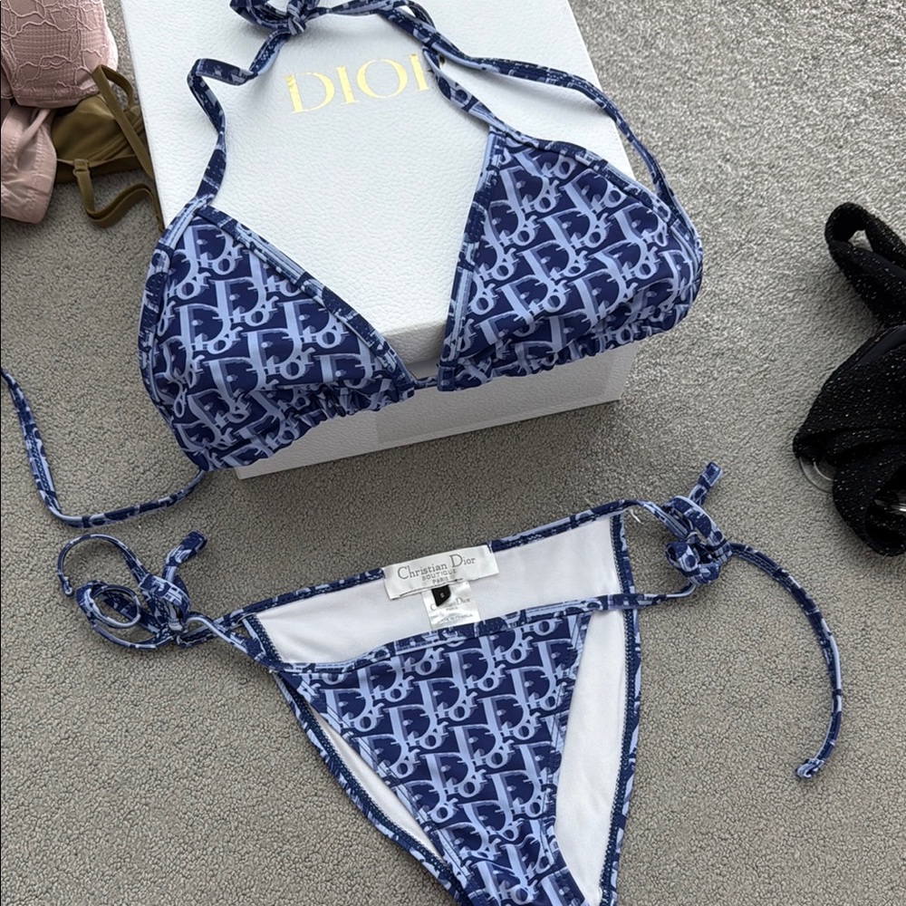 Dior Navy Monogram Bikini Set